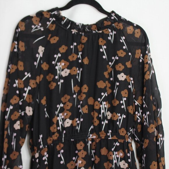NWT Cynthia Rowley Blossom Black Floral Silk Maxi Dress Size Small - Picture 6 of 14